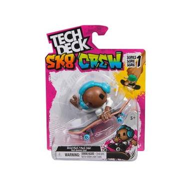 Imagem de Skate De Dedo E Boneco Sk8 Crew (Fone Azul) 96Mm - Tech Deck