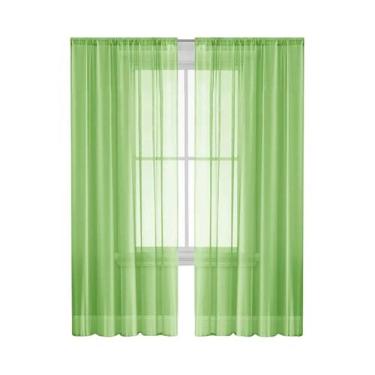 Imagem de Cortinas De Tela Semi Blackout Em Cor Sólida De Terylene 2PCS Para Sal