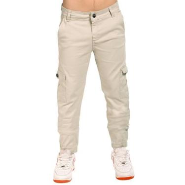 Imagem de Calça Sarja Cargo Jogger Masculino Infantil de Menino Juvenil - Ewg Mo