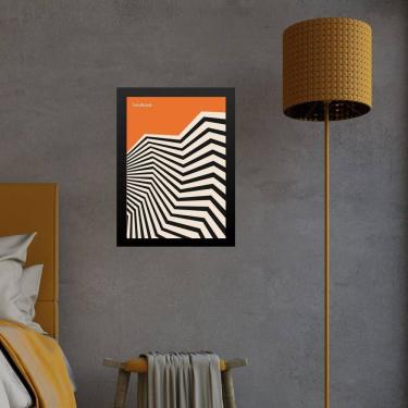 Imagem de Quadro Orange Bauhaus - Angular Sinuosity 45X34Cm - Vidro