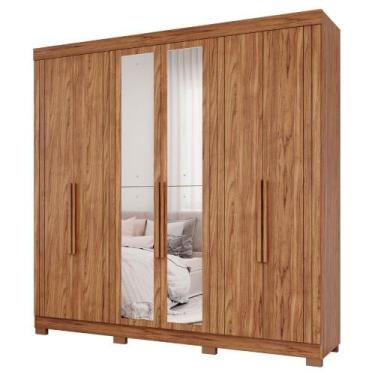 Imagem de Guarda Roupa Maite 6 Portas com Espelhos e Pés MDF - Panan, Cinamomo