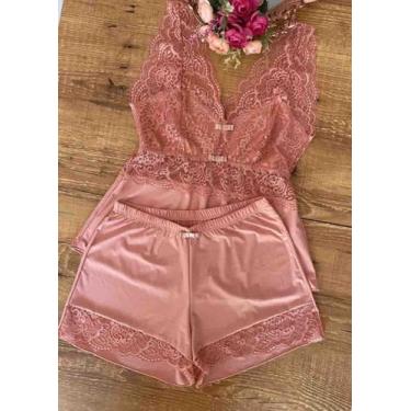 Imagem de Baby Doll Luxo Nobre Com Renda Conjunto De Lingerie Pijama Feminino Fl