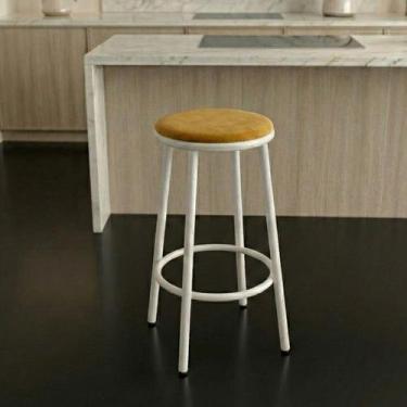 Imagem de Banqueta Industrial Alta Luna Estrutura Branca:Amarelo - Loja Béle