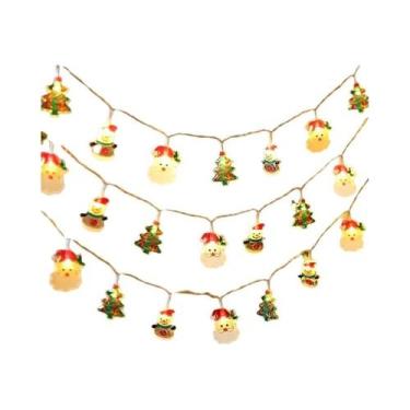Imagem de Cordão De Luzes De Natal Com Decorações De Bengala Doce, Papai Noel, B