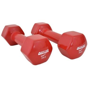 Imagem de Par de Halter Sextavado em Vinil Ahead Sports 3kg-Unissex