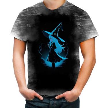 Imagem de Camiseta Desgaste Bruxa Halloween Azul Festa 2 - Kasubeck Store®, INF 