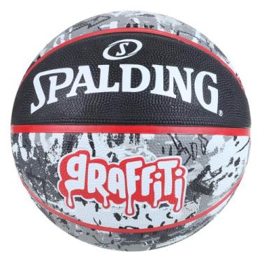 Imagem de Bola de Basquete Spalding Graffiti, Preto, Vermelho, Único