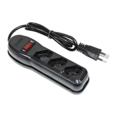 Imagem de Filtro de Linha Pratik 1 m 3 Tomadas 10 A Proteção Bivolt, Preto