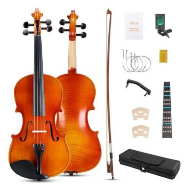 Imagem de Kit Acústico Completo Violino Ktaxon 4/4 Tamanho Integral Brilhante
