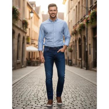 Imagem de Calça Jeans Masc Comfort Reta Eco-Friendly Vilejack VMCR0040, Azul, 46