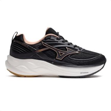 Imagem de Tênis Mizuno Space 6 Junior, 34, Preto, Rosa claro