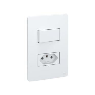 Imagem de Conjunto Interruptor Simples e Tomada 10a Branco Esatta Weg