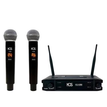 Imagem de Microfone kadosh sem fio duplo kds-w392 m