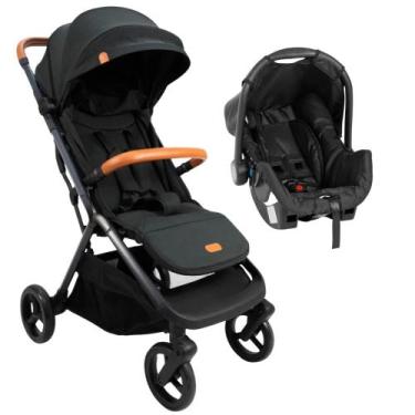Imagem de Carrinho de Bebê Alpe + Bebê Conforto Grid Preto - Galzerano