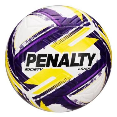 Imagem de Bola De Futebol Society Penalty Líder XXVI, Branco, Roxo, Único