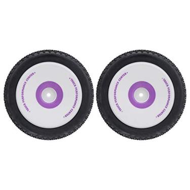 Imagem de VGEBY 2 peças de pneus de borracha RC, roda dianteira hexagonal de 12 mm e rodas de substituição compatíveis com carro WLtoys 1/12 RC