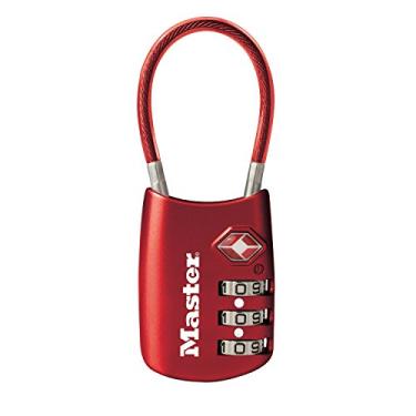 Imagem de Cadeado para malas Master Lock 4688D, vermelho, pacote com 1