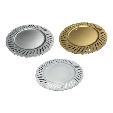 Imagem de Conjunto De Sousplat 6 Pratos - Dourado Branco Ou Prata