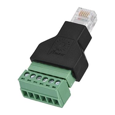 Imagem de Adaptador RJ12 macho para terminal de parafuso, 1 peça Ethernet RJ12 6P6C macho para conector adaptador de terminais de parafuso de 6 pinos