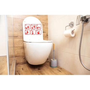 Imagem de Adesivo Feminino Aviso Engraçado Banheiro E Vaso Sanitário