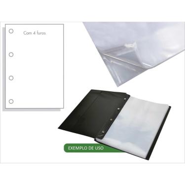 Imagem de Envelope Plástico Oficio 4 Furos Médio 0,12Mm Pacote Com 100