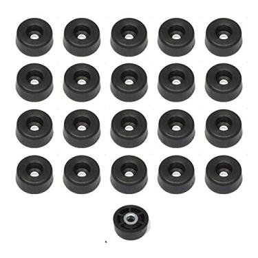 Imagem de 20 Pés de borracha médios redondos # 2 – 0,375 A X 0,875 D – Feito nos EUA – sem marcação. Seguro para alimentos, RoHS & Prop 65 Free – Perfeito para tábuas de corte, eletrônicos, artesanato