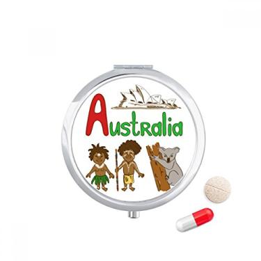 Imagem de Caixa de comprimidos com estampa de marco nacional da Austrália, bolso e armazenamento de medicamentos
