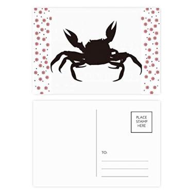Imagem de Caranguejo negro Illastrato Marine Organismo Natal Flor Celebração Cartão postal Bênção Cartão de correio
