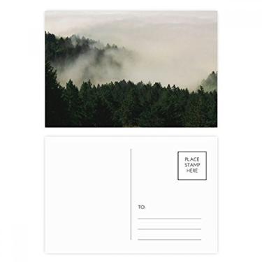Imagem de Conjunto de cartão postal Mountain Fog Forest Cloud Sky Cartão de agradecimento