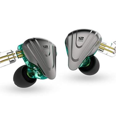 Imagem de KZ ZSX Terminator Metal Headset 5BA + 1DD Hybrid 12 drivers HIFI Bass Earbuds In Ear Monitor Headphones Fones de ouvido com cancelamento de ruído (sem mic,ciano)