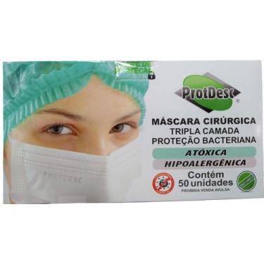 Imagem de Mascara Tripla Cirurgica Elastico Protdesc Verde ( Cx 50 Pç )