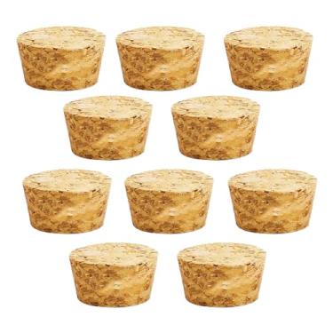 Imagem de 10 peças de plugues de cortiça cônicos rolhas de vinho de madeira rolhas de vedação reutilizáveis para barra de garrafa, artesanato faça você mesmo acessórios de cozinha (36 x 30 x 20 mm)
