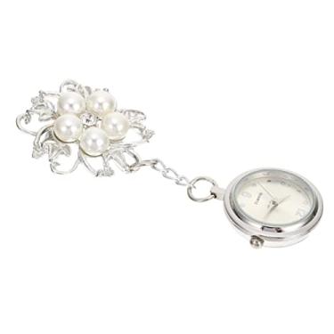 Imagem de TENDYCOCO Relógio de peito de enfermeira delicado relógio médico relógio relógio de enfermeira decoração relógio retrátil broche de enfermeira relógio de lapela digital crachá liga decorações
