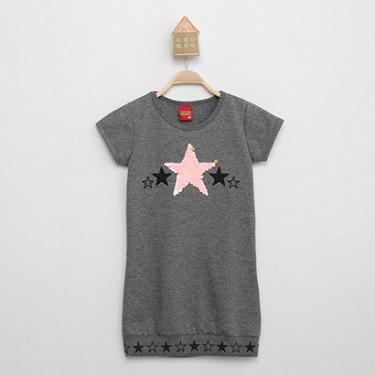 Imagem de Vestido Infantil Kily T-Shirt Estrela Paetê-Feminino