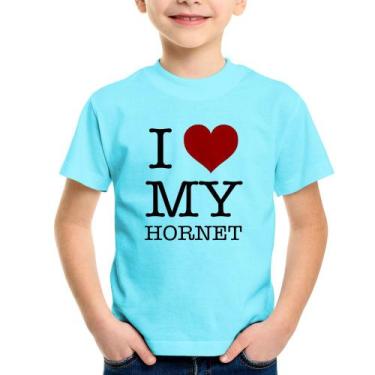 Imagem de Camiseta Infantil I Love My Hornet - Foca Na Moda