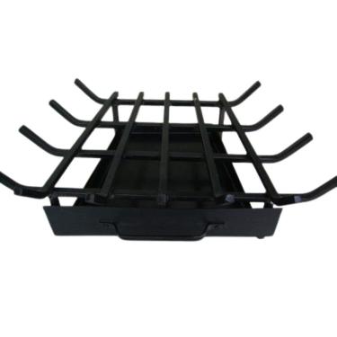 Imagem de Grelha C/ Gaveta De Canto P/ Lareira Ferro Preto Media 58,5x40x28 CM