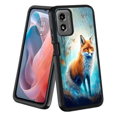 Imagem de stmedazm Capa para Moto G Play 4G 2024, capa protetora de corpo inteiro à prova de poeira e à prova de choque para Motorola Moto G Play 4G 2024, Jungle Fox