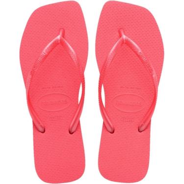 Imagem de Chinelo Dedo Borracha Casual Feminino Bico Quadrado Havaianas Slim Square