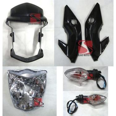 Imagem de Farol Carenagem Bananinha Pisca Fan Titan 2014 2015 Preta Par - Serjão