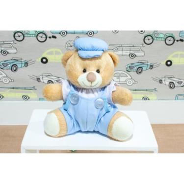 Imagem de URSO DE PELUCIA TEDDE 12 CM - MACACÃO (AZUL CLARO LISO)