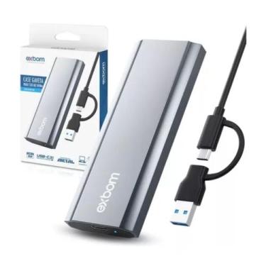 Imagem de Case Gaveta SSd M.2 Nvme 2230 a 2280 USB 3.1 e USB-C 10GB/s - Exbom