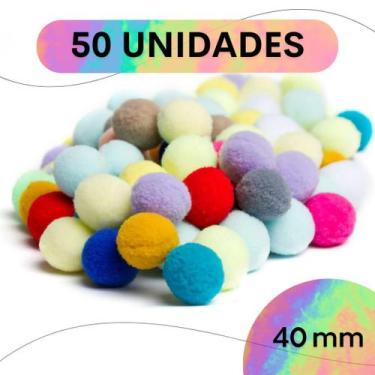 Imagem de Pompom Multicolorido - 40Mm Pacote Com 50 Unidades - Nybc