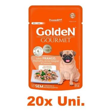 Imagem de Golden Gourmet Cães Ad. Pequeno Porte - Frango 85g - 20 Uni.
