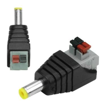 Imagem de 10x Conector P4/dc Macho Com Borne 2.1 5.5mm Engate Rápido - CONNECT P