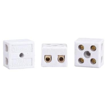 Imagem de Conector Porcelana 2 Polos 16MM 68A Decorlux, Branco