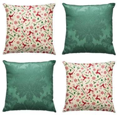 Imagem de Kit 4 Capas de Almofada de Natal Natalina Decorativas 45 x 45 - Millen