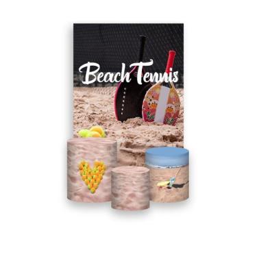 Imagem de Painel De Festa Vertical 1,50 x 2,20 + Trio De Capas Cilindro - Beach 