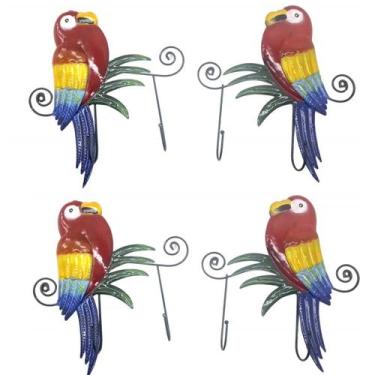 Imagem de Gancho Metal Duplo Enfeite Decoraçao Parede Kit 4 Uni Arara Vermelha S