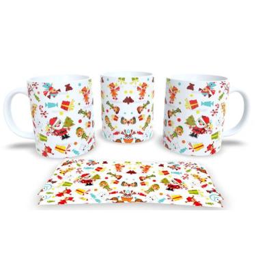 Imagem de Canecas de Porcelana Personalizadas Natal 3 - Estampa Sublimada, Mod.4