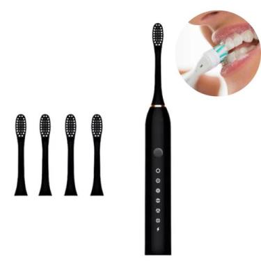 Imagem de Escova Para Dente Elétrica Vibratória  Recarregavel - Prime, Preto